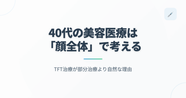 40代の美容医療は「顔全体」で考える｜TFT治療が部分治療より自然な理由の記事用アイキャッチ画像